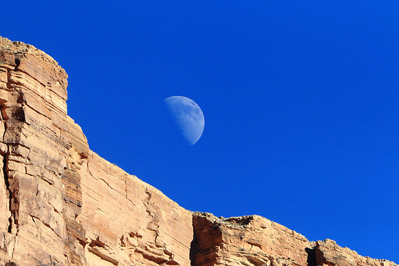 Rising Half Moon Over Marble Canyon